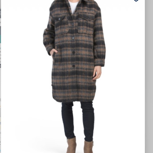 7 FOR ALL MANKIND Plaid Sherpa Duster - Picture 1 of 10